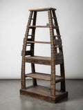 Antique Indian Teak Étagère – Dramatic Ladder Shelving Unit