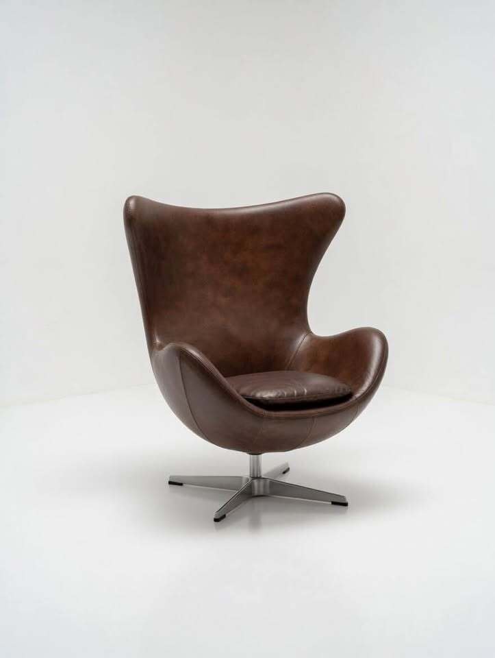 Moe's St. Anne Swivel Club Chair (Brown Leather)