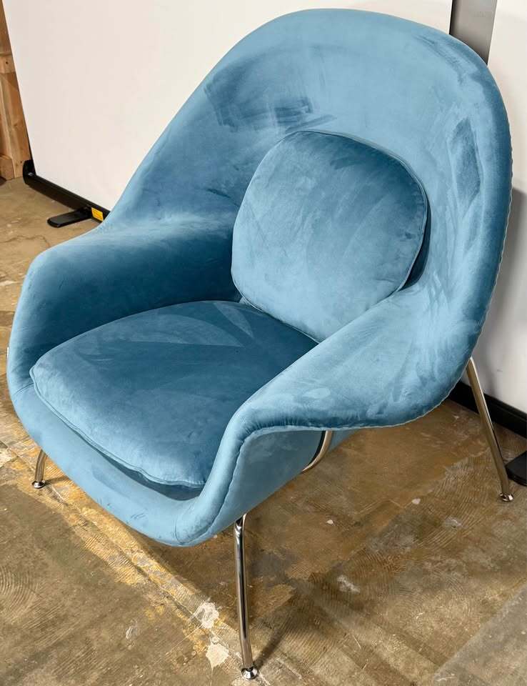 Rove Concepts Womb Chair and Ottoman (Plush Velvet Solstice)