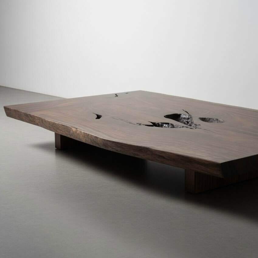 Custom-Built Live Edge Coffee Table (Dark Walnut)