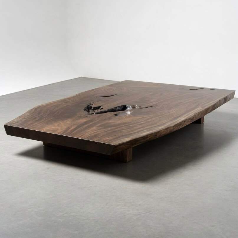 Custom-Built Live Edge Coffee Table (Dark Walnut)