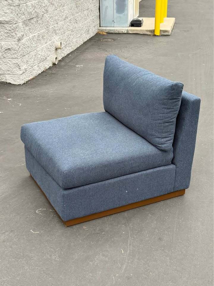 Joybird Holt Petite Armless Chair (Faithful Indigo)
