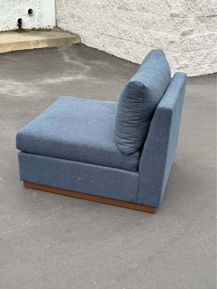 Joybird Holt Petite Armless Chair (Faithful Indigo)