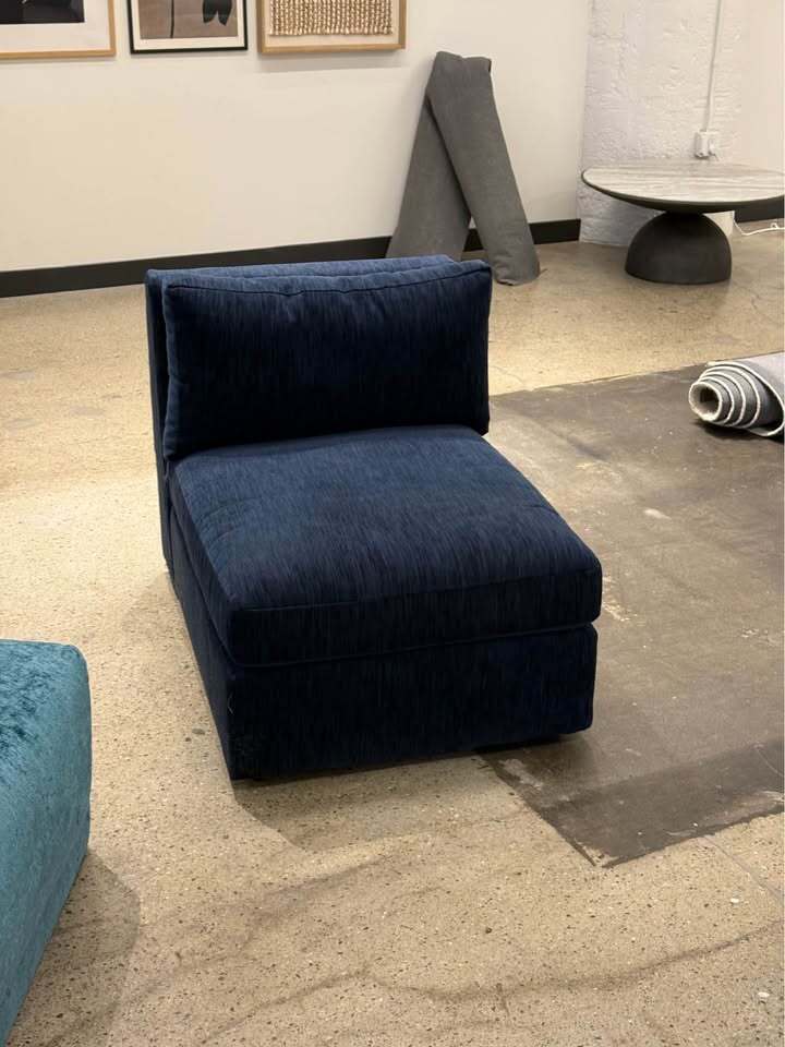Joybird Daya Armless Chair (Bentley Indigo)