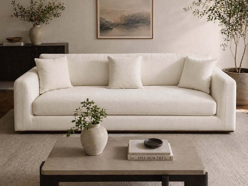 Moe's Rue Sleeper Sofa Off White