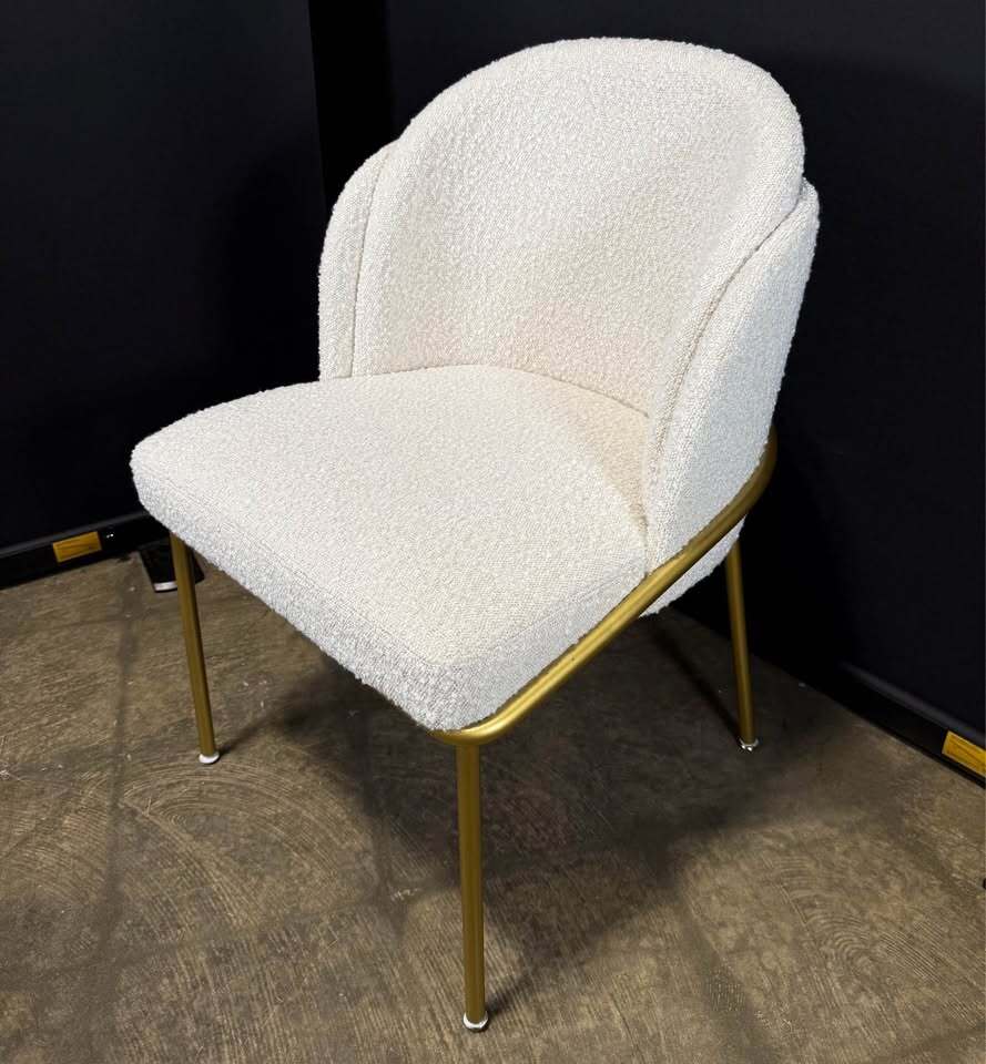 Rove Concepts Angelo Dining Chair (Set of 6, Pearl/ Brass)