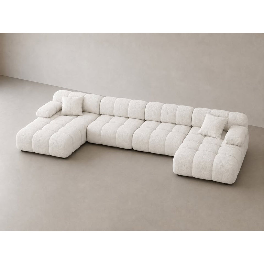 Rove Lab Marshbello Sectional, Chatou Bouclé Pearl