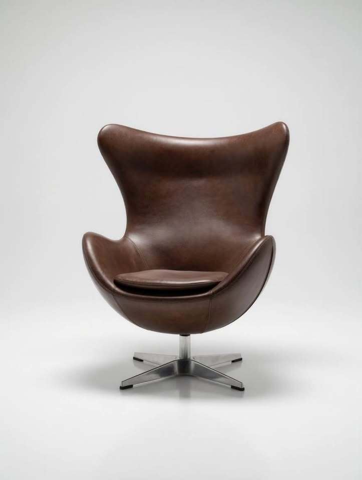 Moe's St. Anne Swivel Club Chair (Brown Leather)