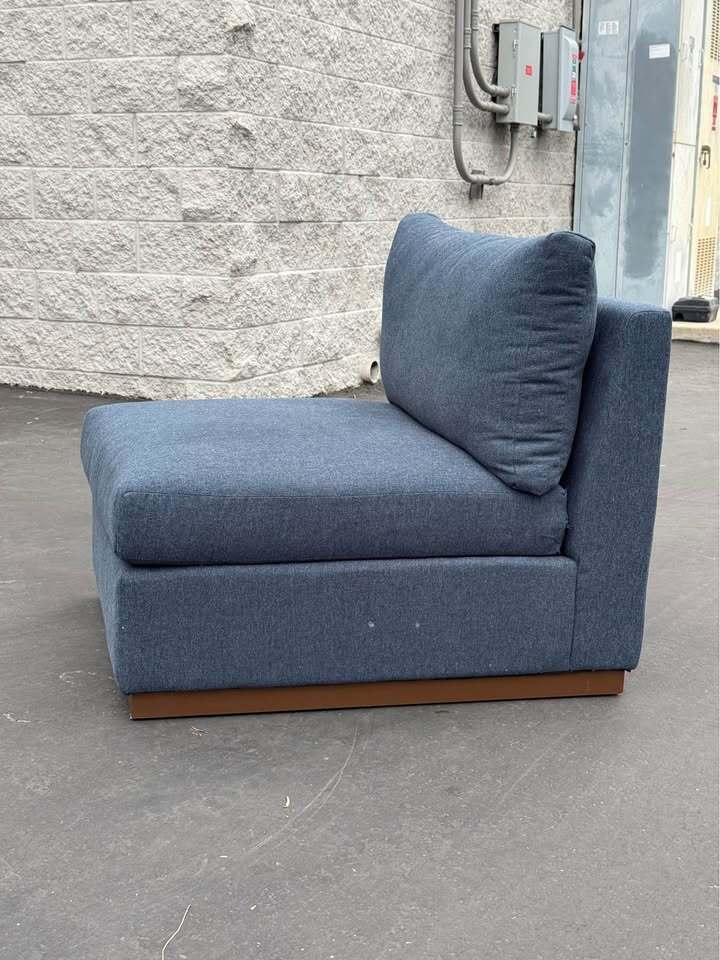 Joybird Holt Petite Armless Chair (Faithful Indigo)