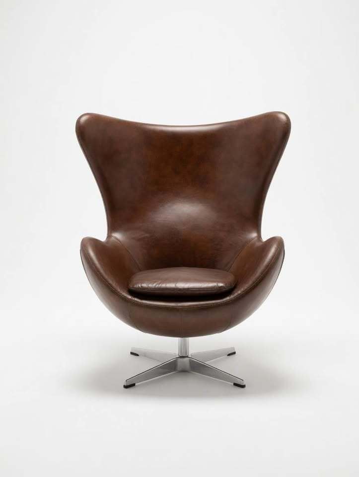 Moe's St. Anne Swivel Club Chair (Brown Leather)