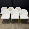 Rove Concepts Angelo Dining Chair (Set of 6, Pearl/ Brass)