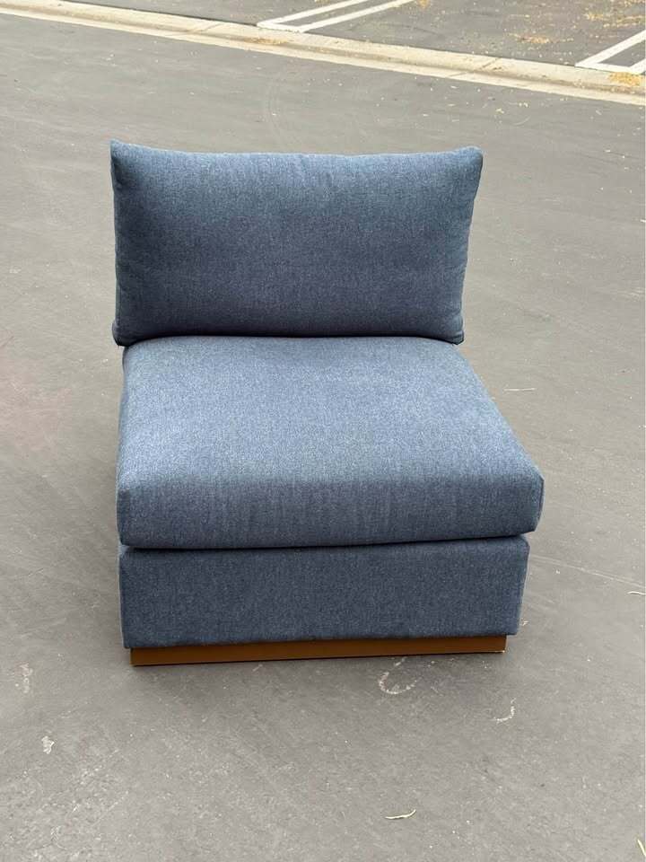 Joybird Holt Petite Armless Chair (Faithful Indigo)