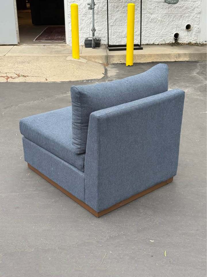 Joybird Holt Petite Armless Chair (Faithful Indigo)