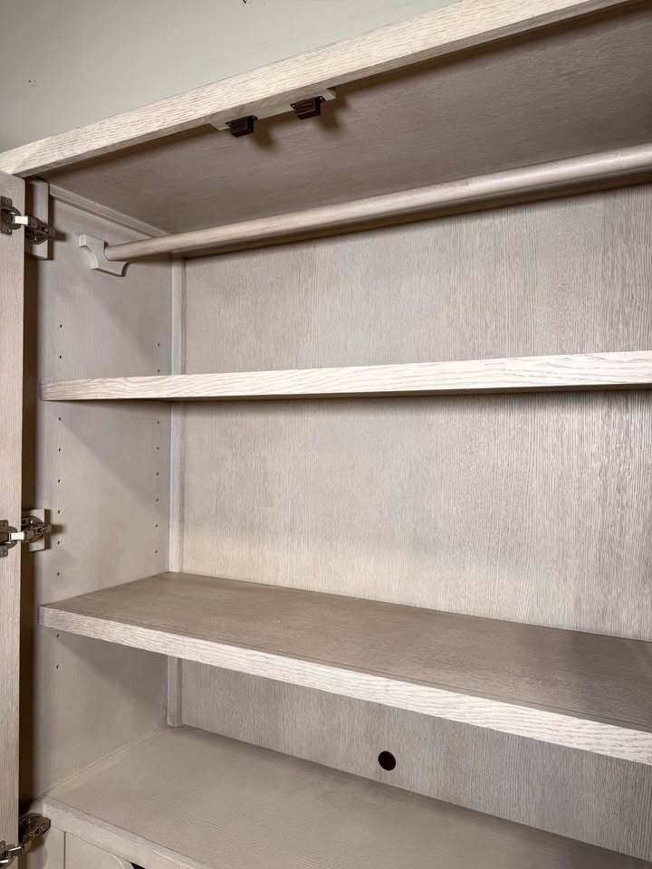 Kathy Kuo Home Chelle French Country Brown Oak Wardrobe