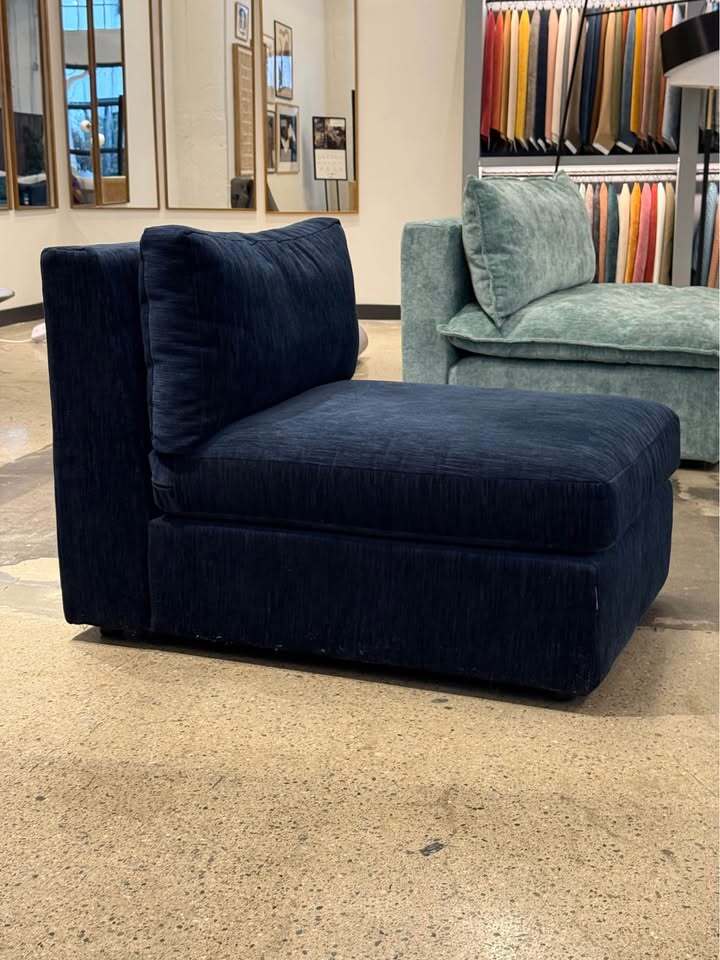 Joybird Daya Armless Chair (Bentley Indigo)