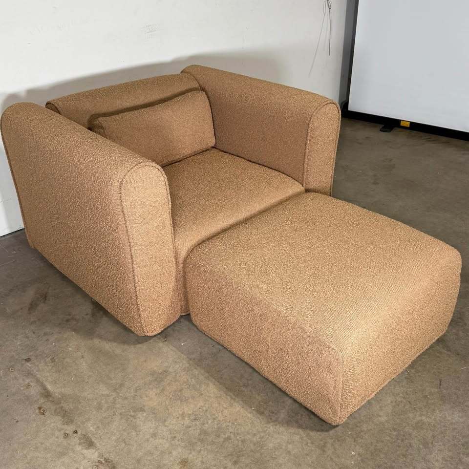 Koala Bangalow Armchair + Bangalow Ottoman (1-Seater, Sand Dune)