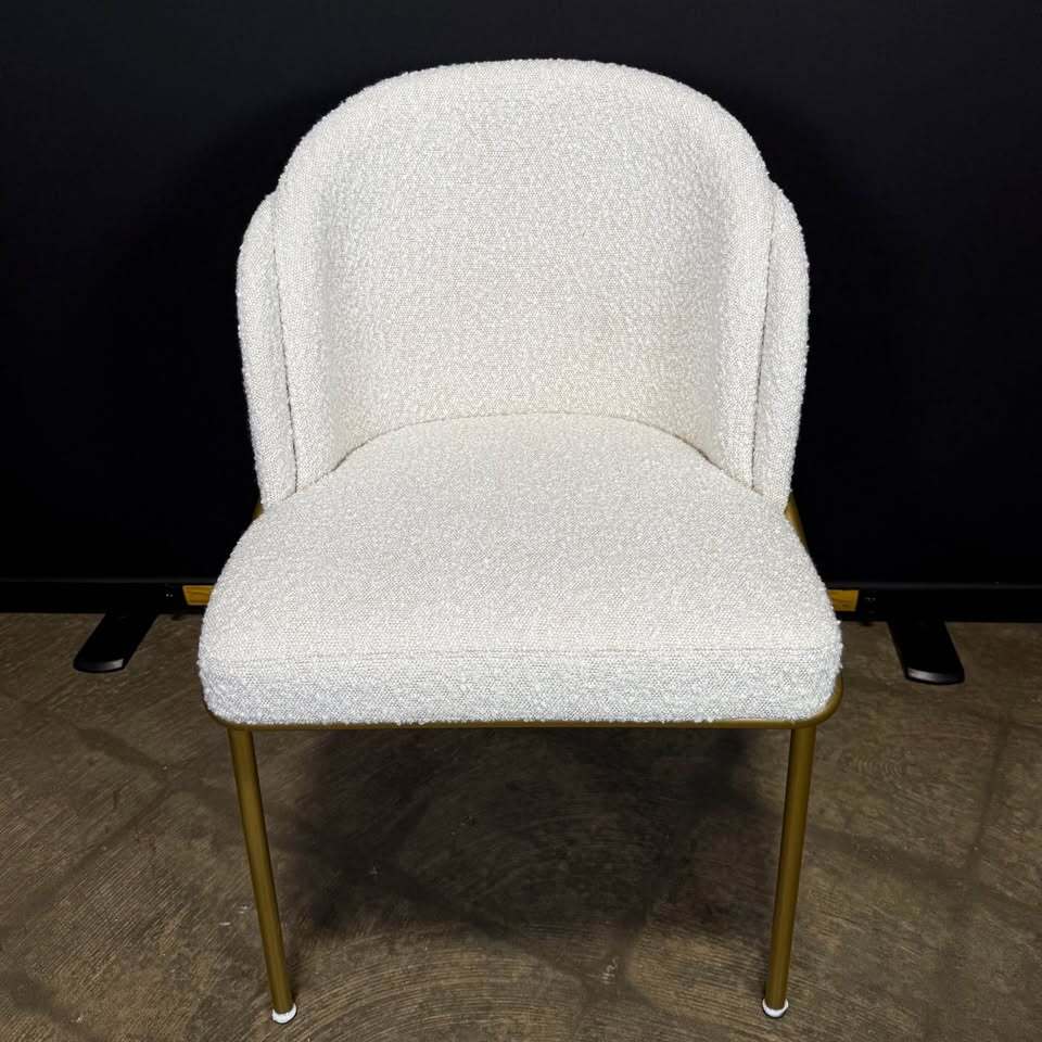 Rove Concepts Angelo Dining Chair (Set of 6, Pearl/ Brass)