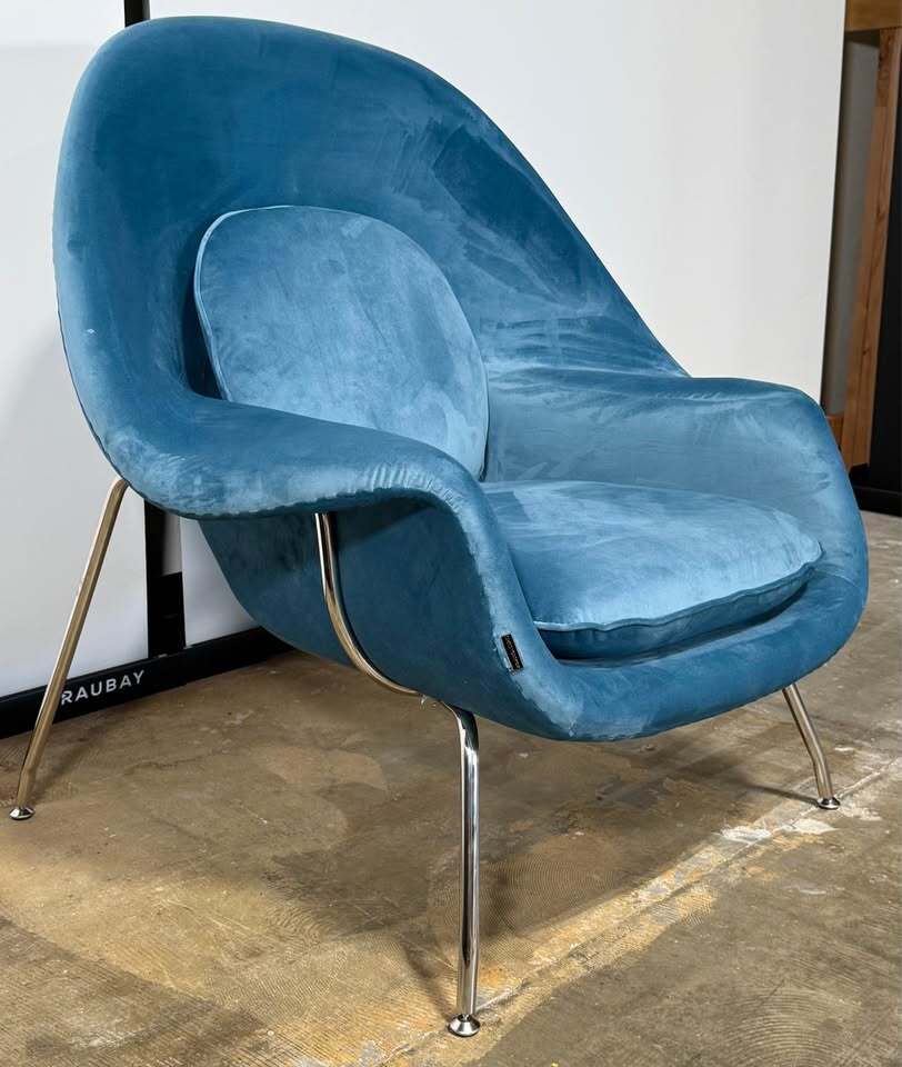 Rove Concepts Womb Chair and Ottoman (Plush Velvet Solstice)