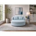 Joybird Amelia Grand Swivel Chair & Ottoman (Karina in Pantone Aquatic)