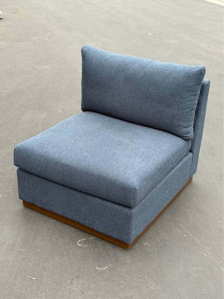 Joybird Holt Petite Armless Chair (Faithful Indigo)