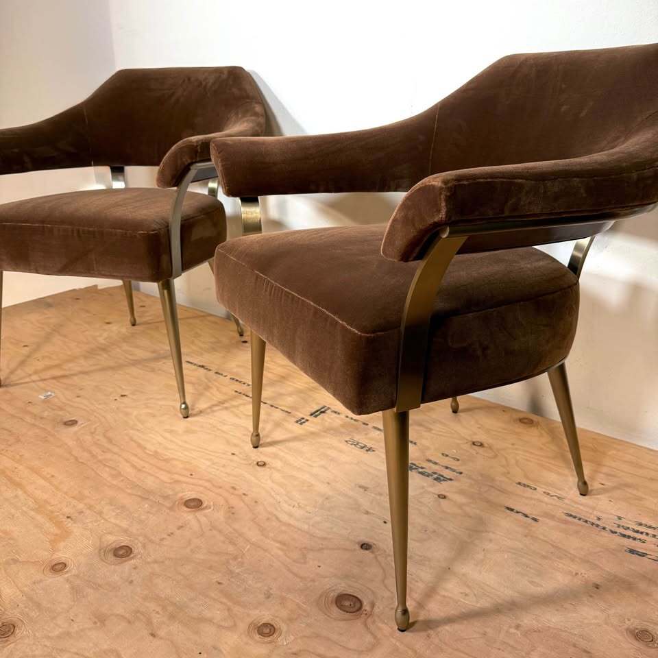 Caracole Louisette Living Room Accent Chair (Set of 2, Galway Burl)
