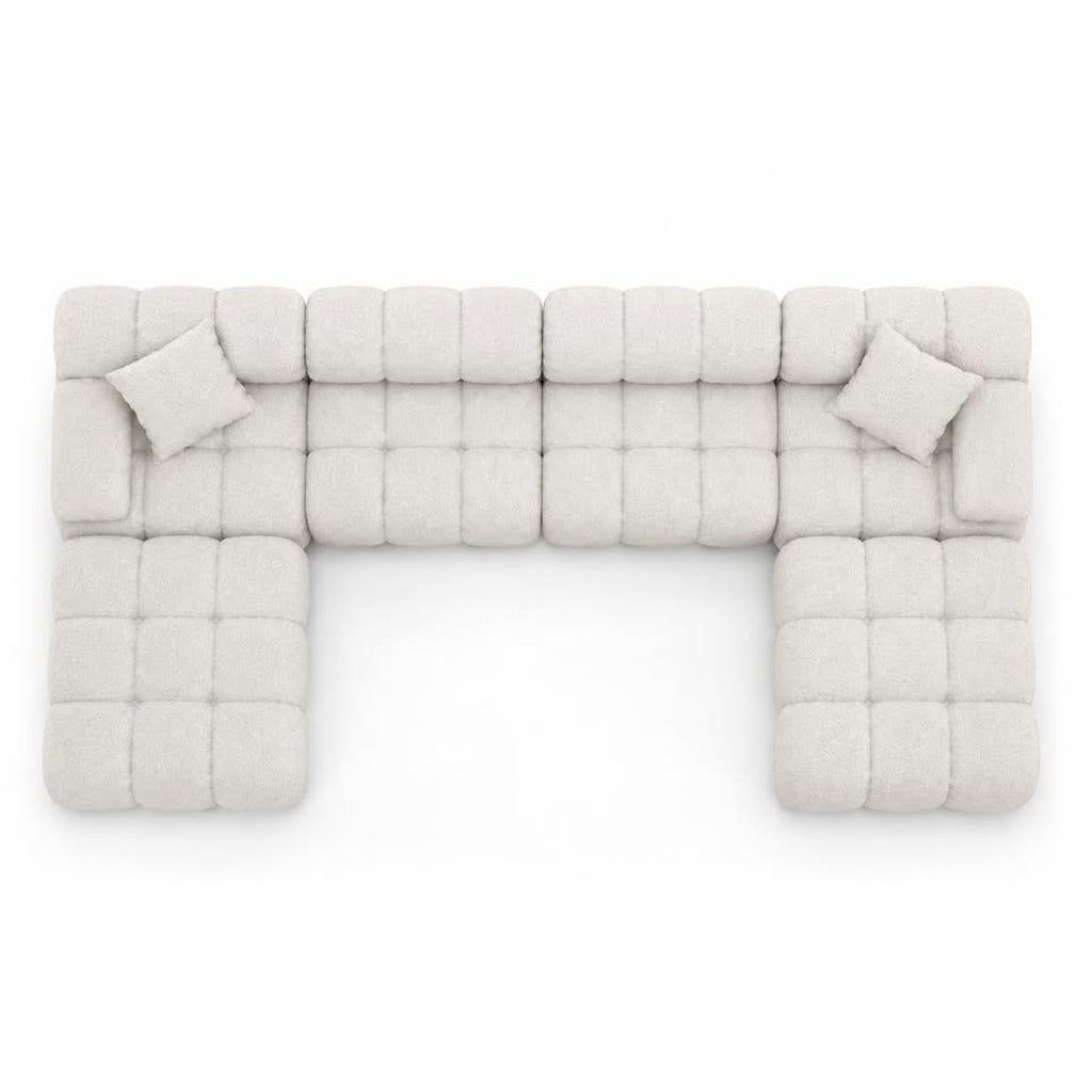 Rove Lab Marshbello Sectional, Chatou Bouclé Pearl