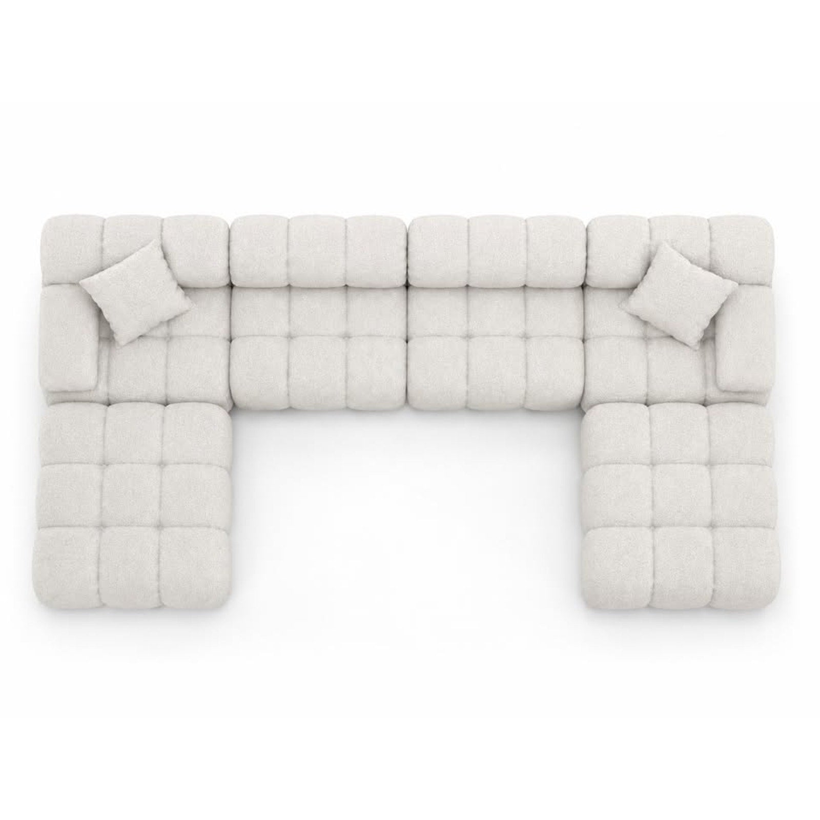 Rove Lab Marshbello Sectional, Chatou Bouclé Pearl