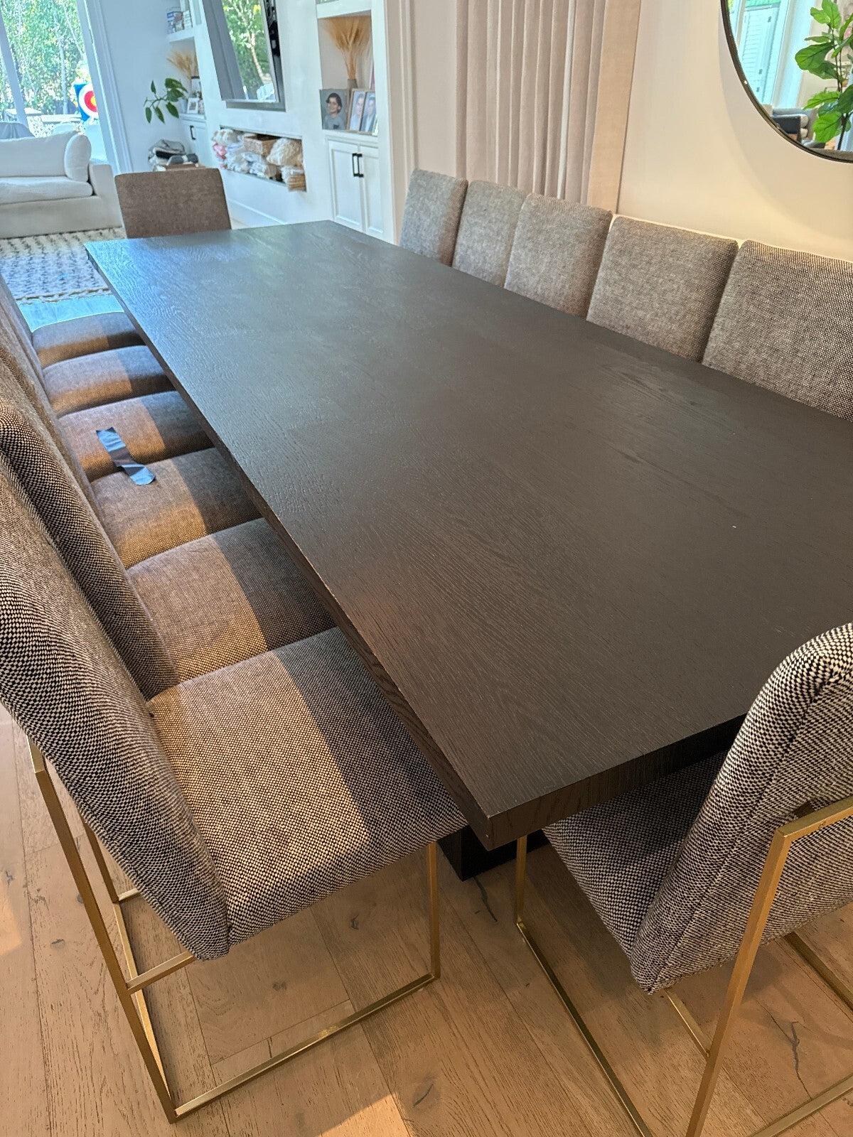 Restoration Hardware Dark Wood Dining Table + 14 Chairs