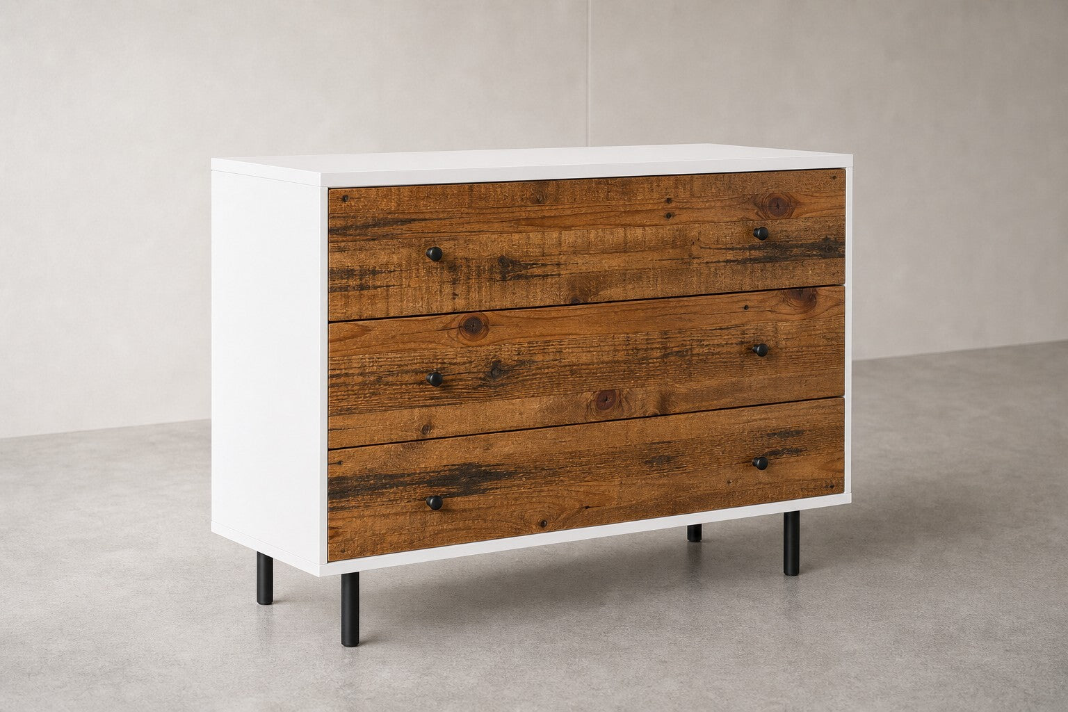Rustic Wood & White 3-Drawer Dresser — $995 new, $550 today | Moveabl