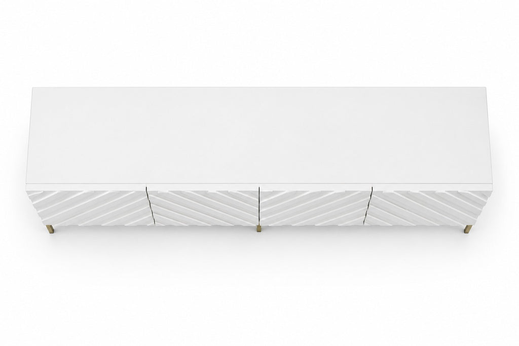 White Geometric Lacquer Console — $3,800 new, $1,250 today | Moveabl