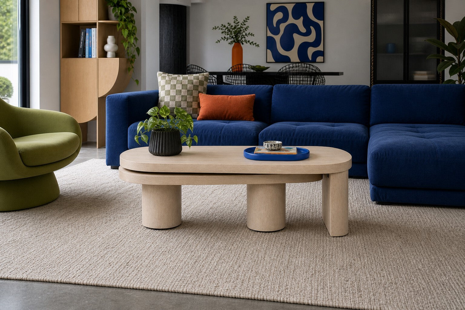 Joybird Light Oak Bria Swivel Coffee Table — $1,070 new, $495 today | Moveabl