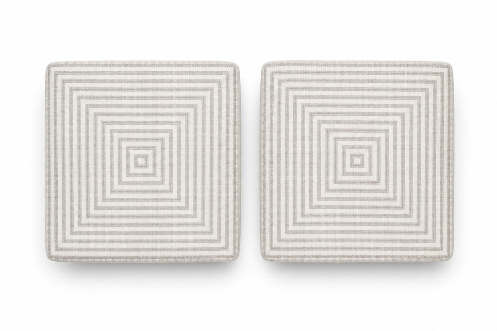 Set of 2 Striped Cube Ottomans — $1,100 new, $595 today | Moveabl