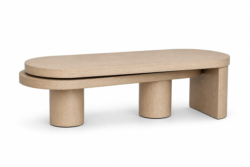 Joybird Light Oak Bria Swivel Coffee Table — $1,070 new, $495 today | Moveabl