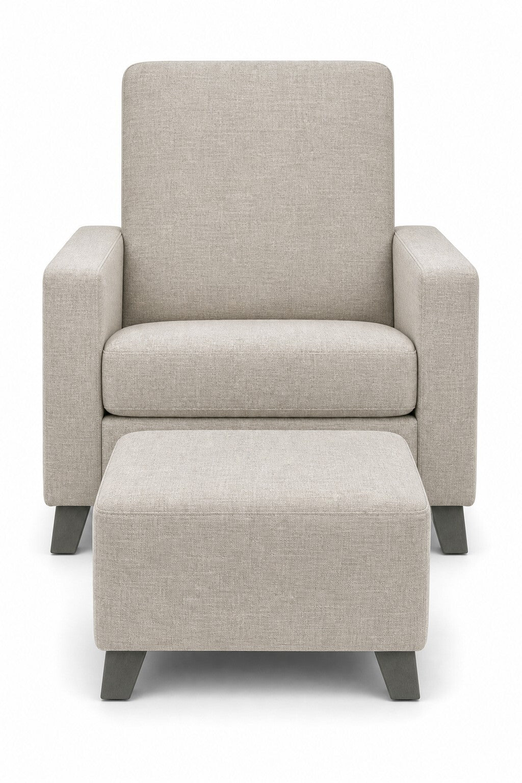 Beige High-Back Maternity Chair with Ottoman — $1,650 new, $995 today | Moveabl