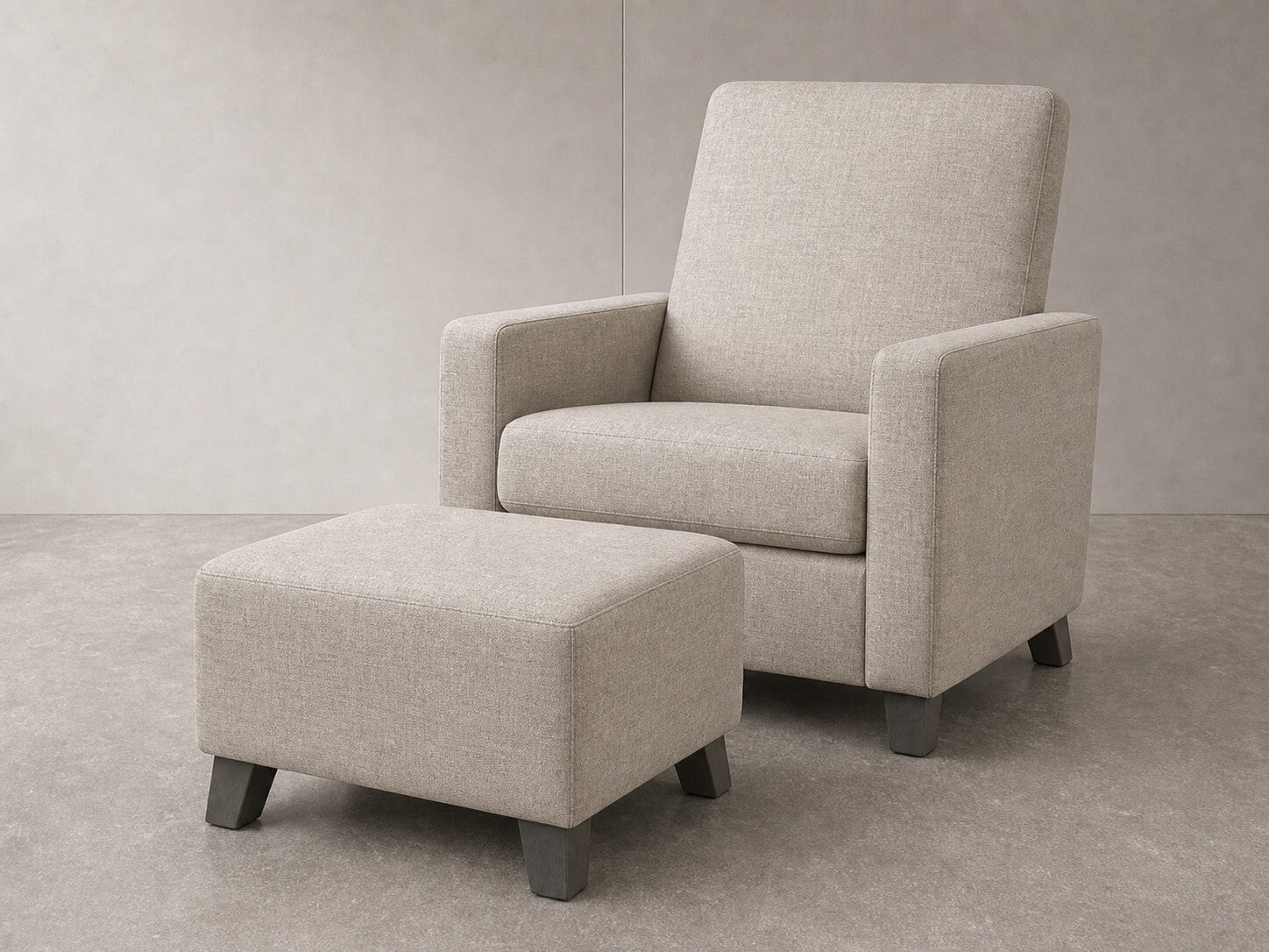 Beige High-Back Maternity Chair with Ottoman — $1,650 new, $995 today | Moveabl