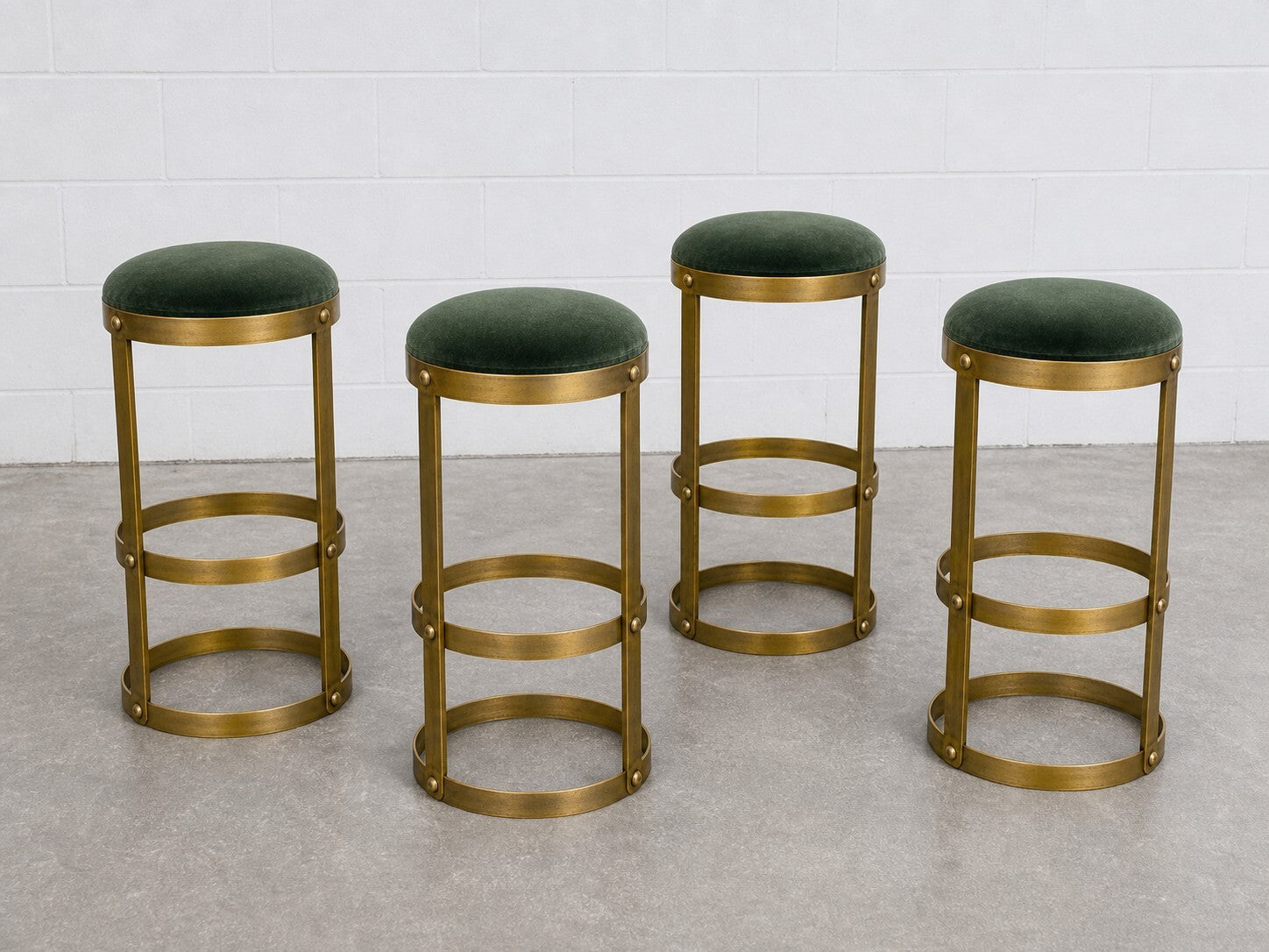 Emerald Velvet Sculptural Glam Bar Stools — $1,995 new, $500 today | Moveabl