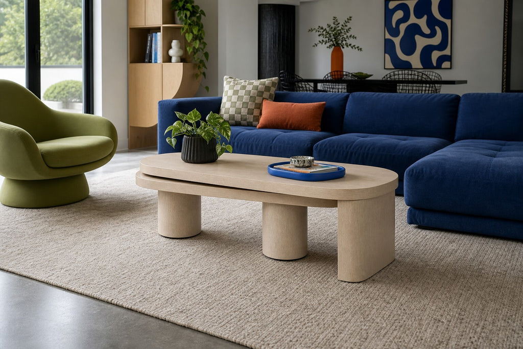 Joybird Light Oak Bria Swivel Coffee Table — $1,070 new, $495 today | Moveabl