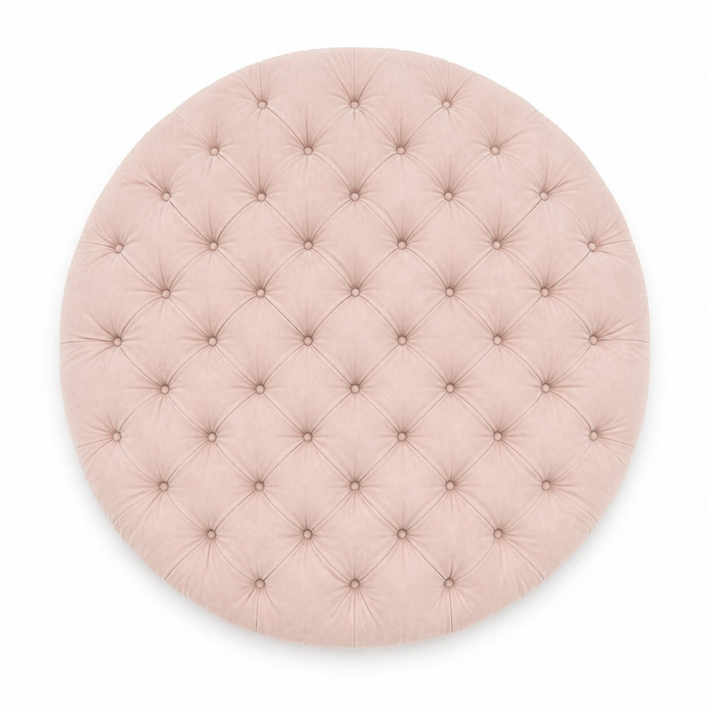 Blush Pink Tufted Round Ottoman — $1,200 new, $595 today | Moveabl