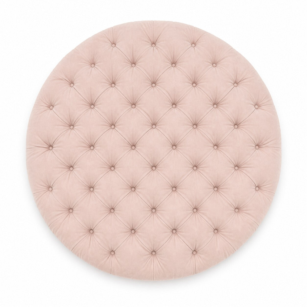 Blush Pink Tufted Round Ottoman — $1,200 new, $595 today | Moveabl