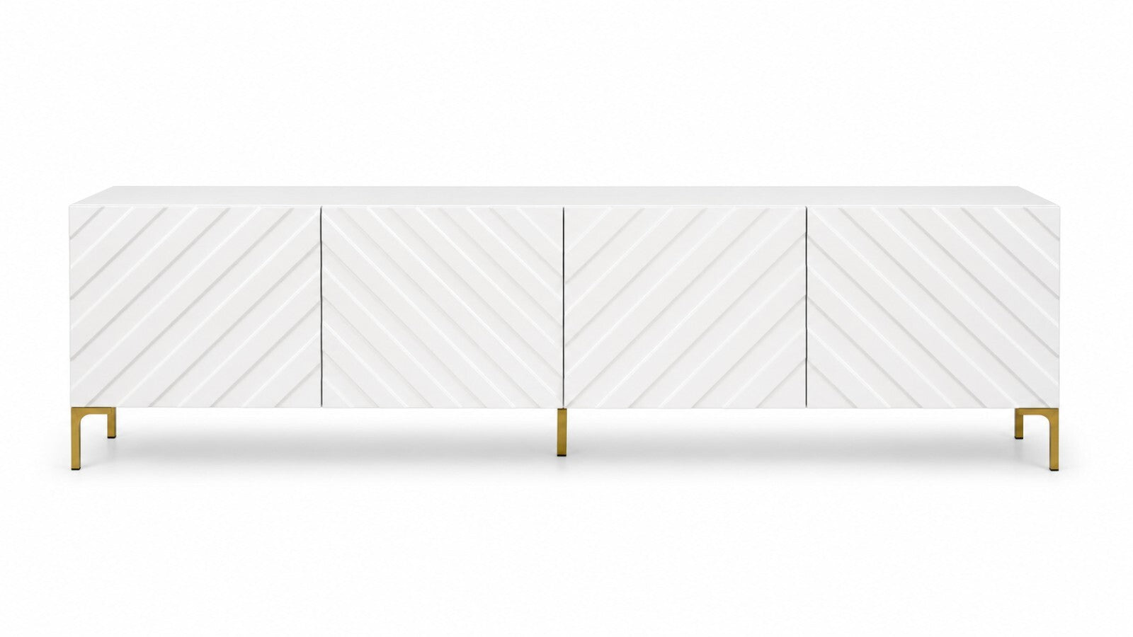 White Geometric Lacquer Console — $3,800 new, $1,250 today | Moveabl