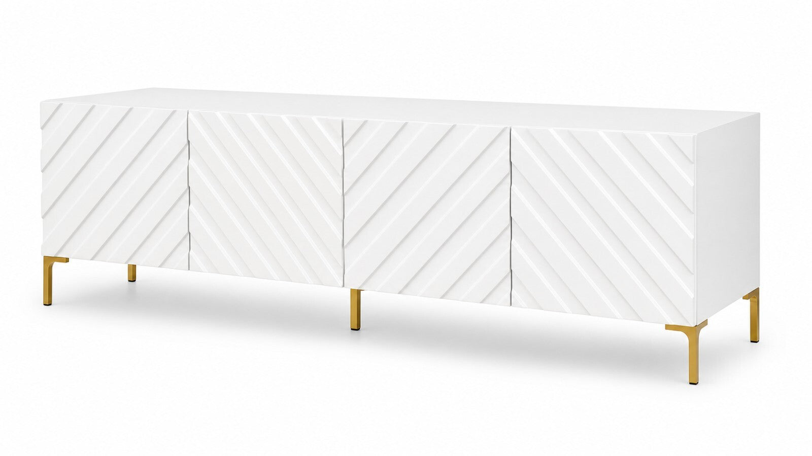 White Geometric Lacquer Console — $3,800 new, $1,250 today | Moveabl
