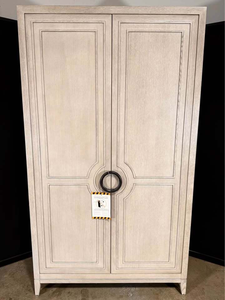 Kathy Kuo Home Chelle French Country Brown Oak Wardrobe