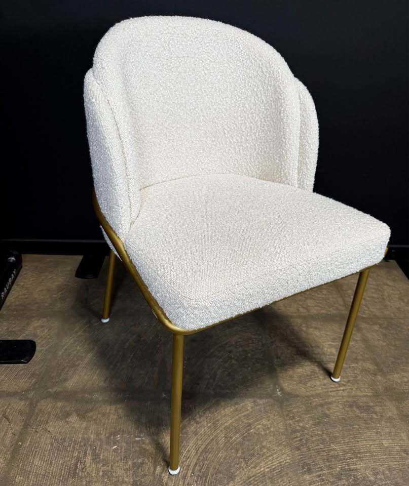 Rove Concepts Angelo Dining Chair (Set of 6, Pearl/ Brass)
