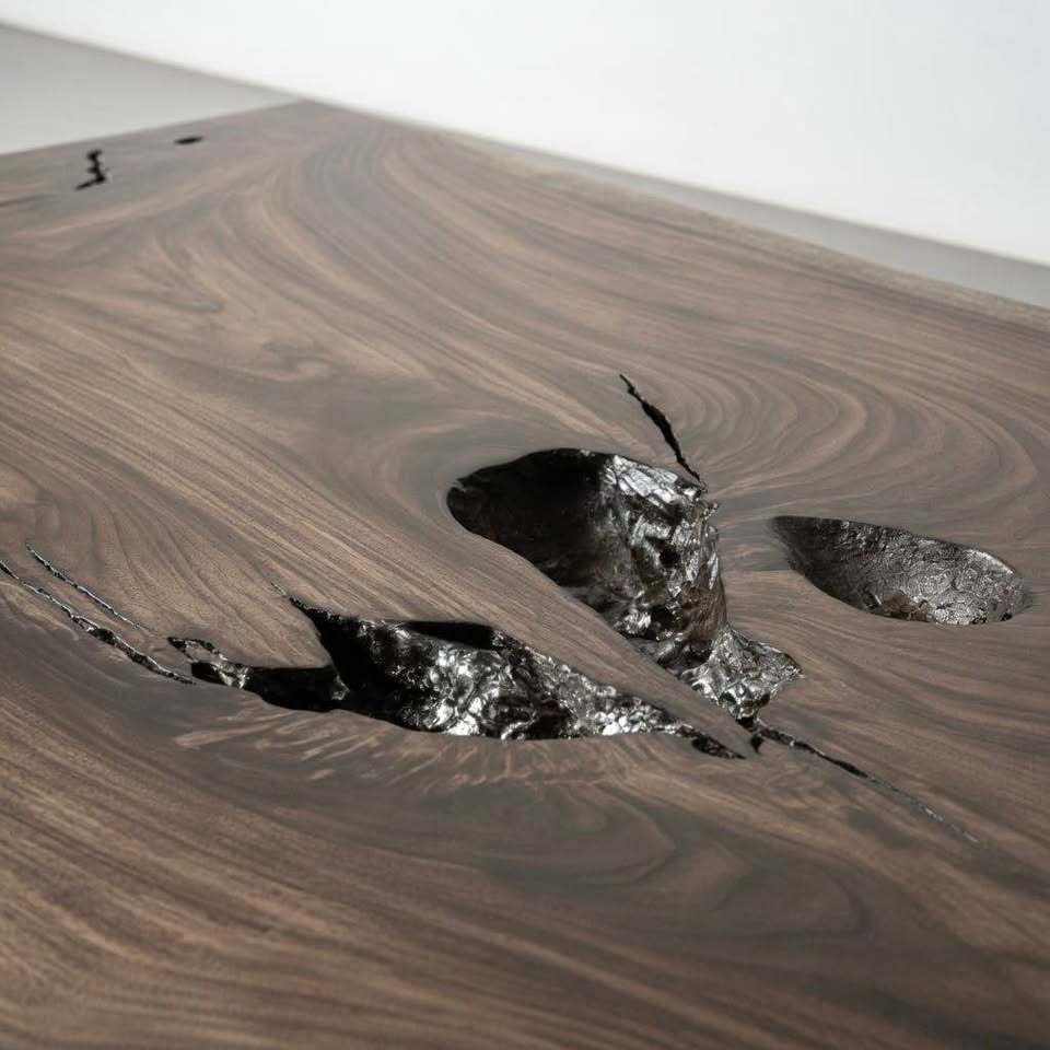 Custom-Built Live Edge Coffee Table (Dark Walnut)