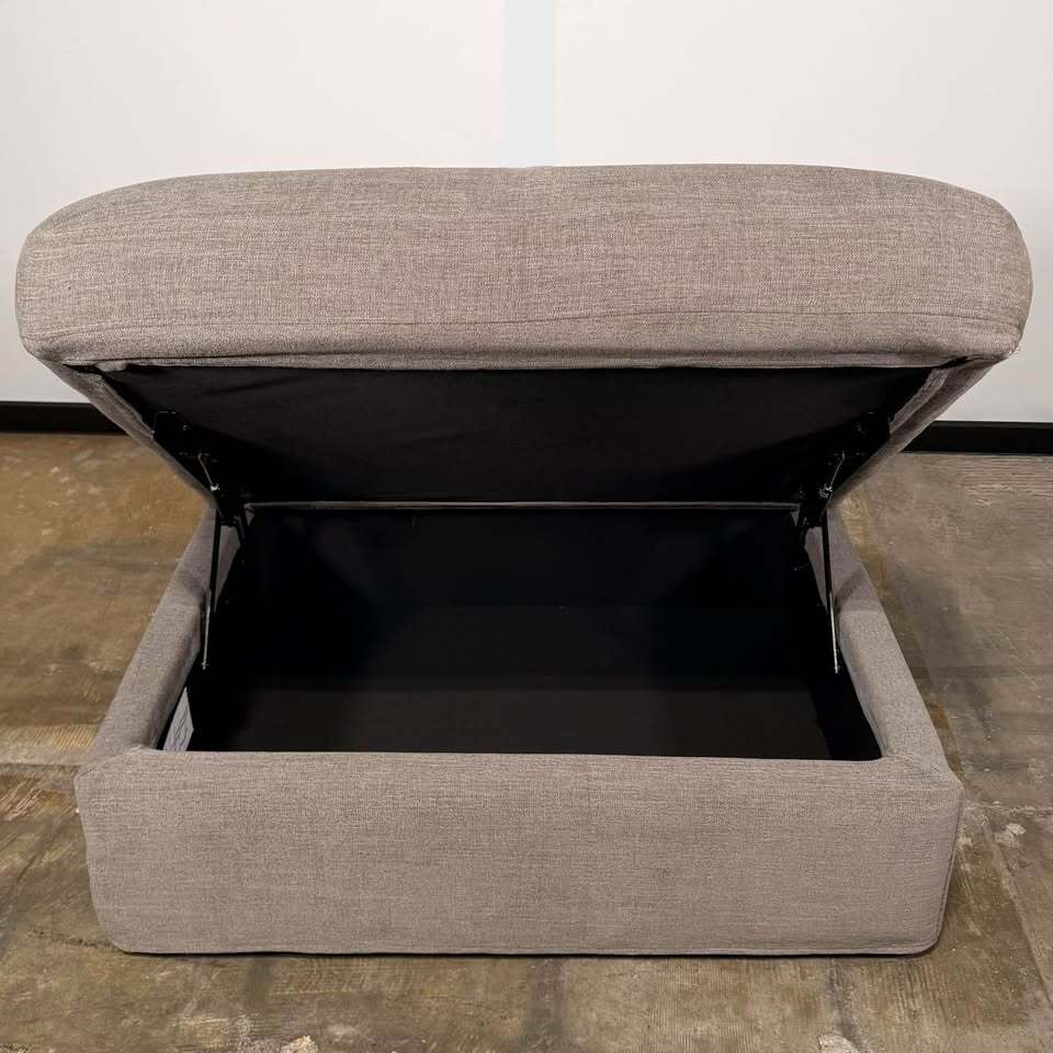Castlery Agnes Slipcover Storage Ottoman (Dark Gray Ash)