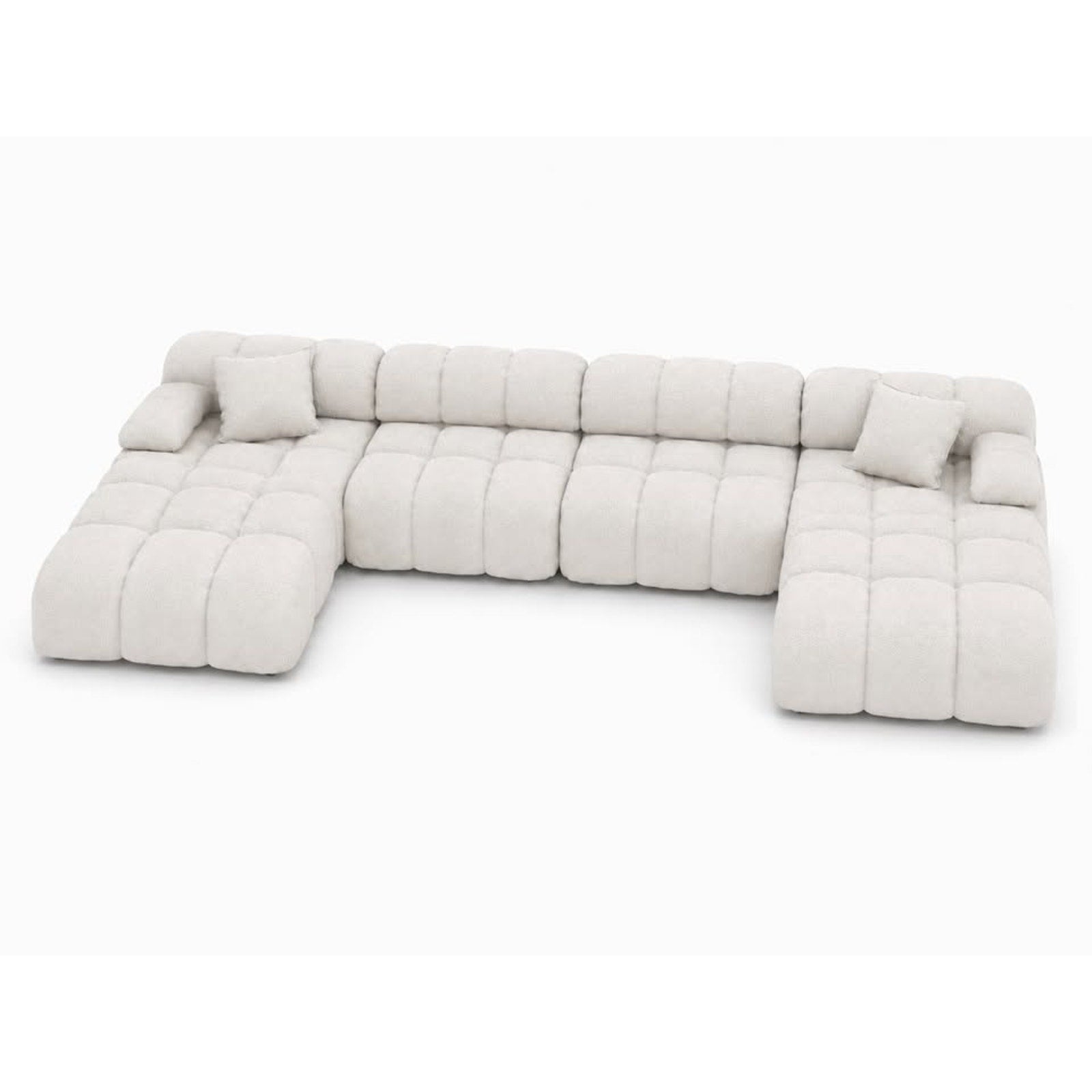 Rove Lab Marshbello Sectional, Chatou Bouclé Pearl