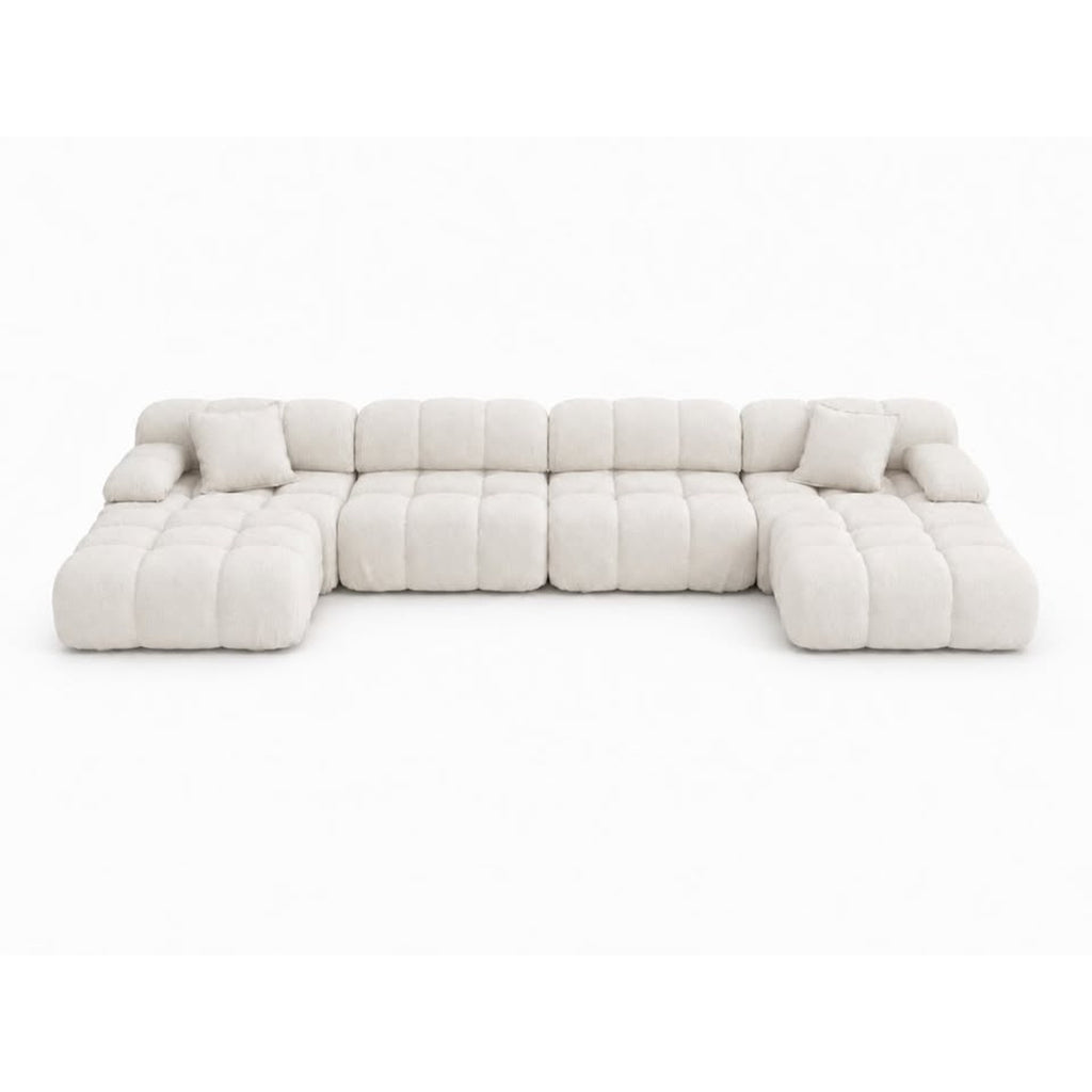 Rove Lab Marshbello Sectional, Chatou Bouclé Pearl