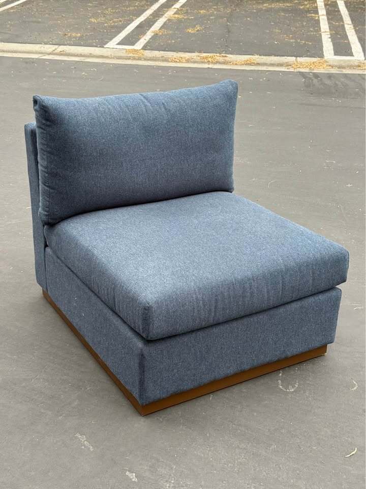 Joybird Holt Petite Armless Chair (Faithful Indigo)