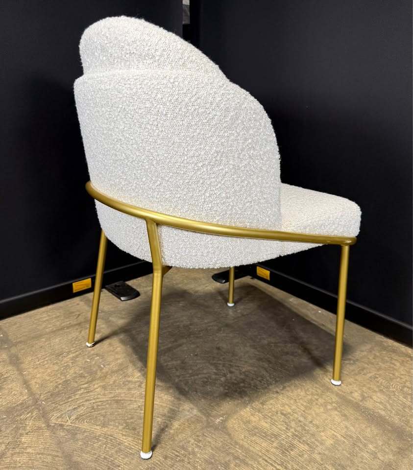 Rove Concepts Angelo Dining Chair (Set of 6, Pearl/ Brass)
