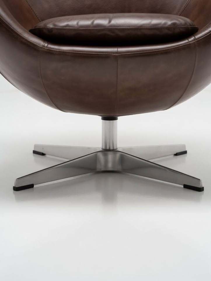 Moe's St. Anne Swivel Club Chair (Brown Leather)